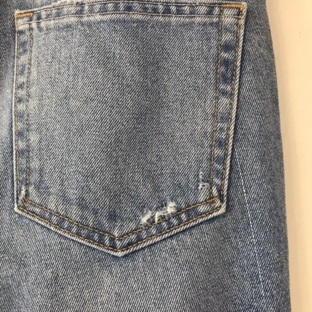 Grlfrnd Beverly One For The Road Denim Long Bermuda Boyfriend Jean Shorts 26